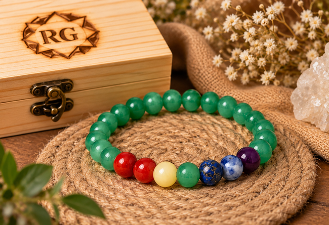 Green Aventurine 7 Chakra Bracelet