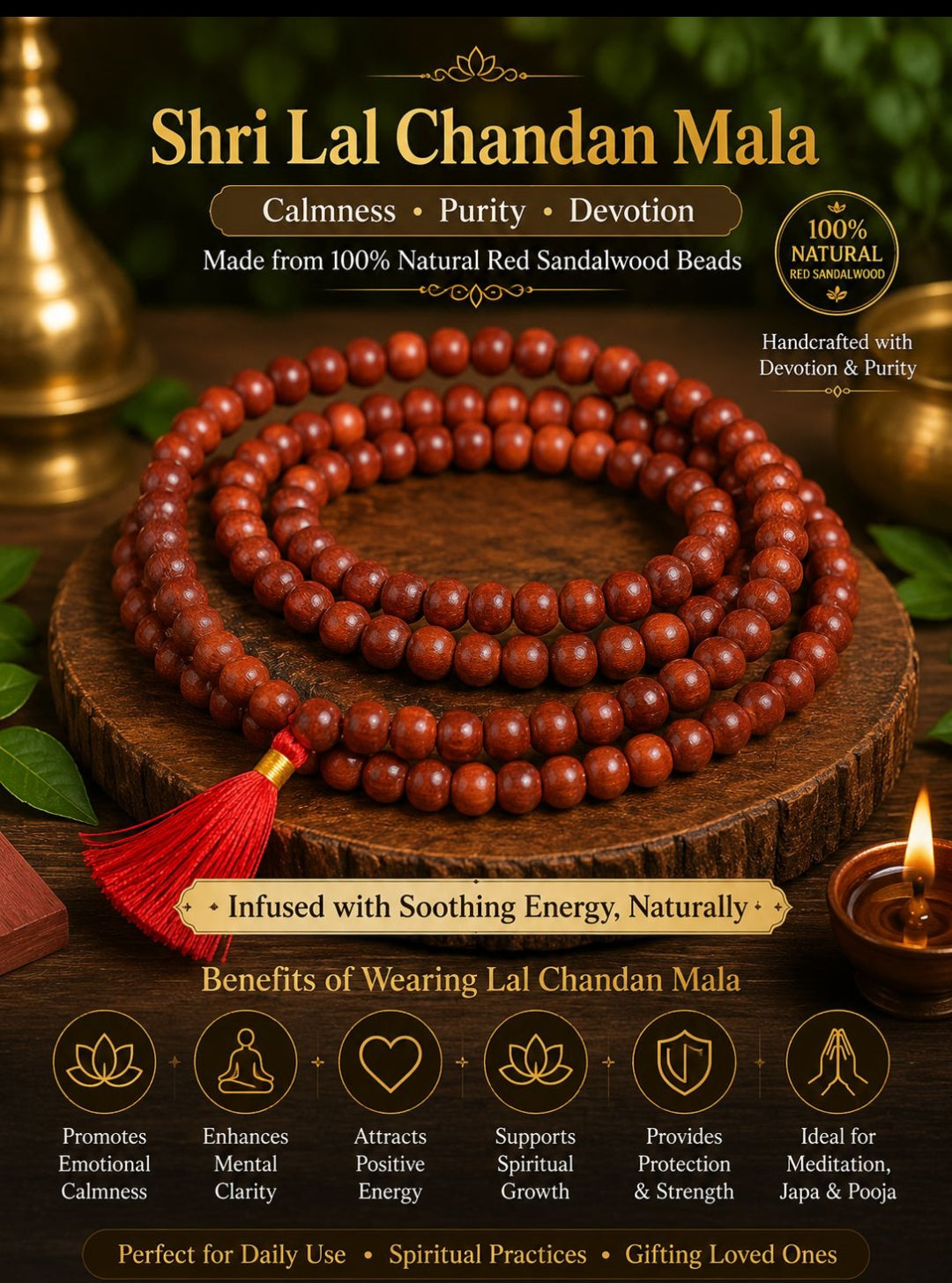 Red Sandalwood Prayer Mala